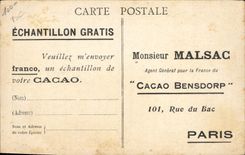 Vintage Postcard Publicity Bensdorp Cocoa