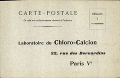 CPA Publicite Laboratoires Chloro Calcion Rue des Bernardins Paris 5eme