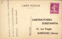 CPA Publicite Professeur Potain 1825 1901 Laboratoires Substantia Rue Pages Suresnes