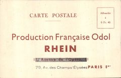 CPA Publicite Production Francaise Odol Rhein Avenue de l'Opera Avenue des Champs Elysees Paris 1er
