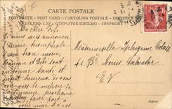 Vintage Postcard Fantasy Illustrator Child wife dog