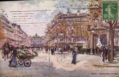 Vintage Postcard Fantasy Illustrator Stein Paris Avenue of the Opera