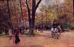 Vintage Postcard Fantasy Illustrator Stein Paris the Bois de Boulogne