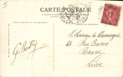 Vintage Postcard Cannes Headlight Seen of the pier Sailing ship Boat