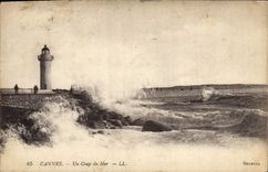 CPA Cannes Un coup de mer Phare 