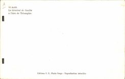 Modern Postcard Militaria General de Gaulle has the Triumphal arch August 16th
