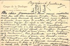 Postal Puente suspendido del Chambon de Laygye Gargantas de Dordogne