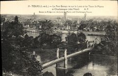 Vintage Postcard Turns the Bridge Bonaparte on the Loire and the Lathes St Martin and Charlemagne