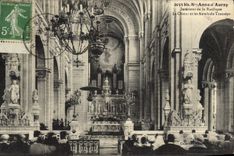 Postal Órgano Ste Ana de Auray Interior de la basílica el coro y los altares del crucero