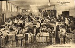 Vintage Postcard Folklore Wine Vintage Champagne Moet & Chandon Room of forwarding