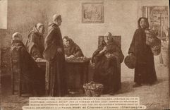 CPA Folklore Vin Vendange Champagne Dom Perignon Cellerier de l'abbaye d'Hautvillers Aveugle