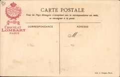 CPA Publicite Chocolat Lombart Les gorges du Tarn Joueurs de boules Aveyronnais 