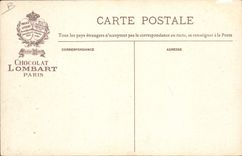 CPA Publicite Chocolat Lombart Marche royale Espagnole Lion Militaria 