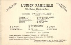 CPA Publicite Union Familiale Rue de Charonne Paris Ecole Menagere 