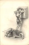 Vintage Postcard Illustrator Fantasy Child Pig Pig