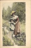 Vintage Postcard Illustrator Fantasy Child wife