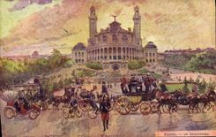 Vintage Postcard Paris Illustrator Trocadero