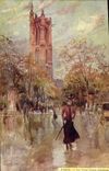 Vintage Postcard Paris Illustrator the Tower Holy Jacques