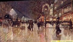 Vintage Postcard Paris Illustrator Montmartre Boulevard