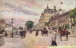 Vintage Postcard Paris Illustrator the Legion of honor and the Station of Orleans French Foreign Office