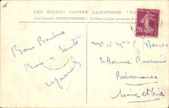 Vintage Postcard Headlight Vendres Port the headlight and the pier