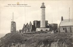Vintage Postcard Holy Headlight Mathieu the abbey the headlight and the new semaphore