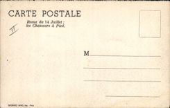 Vintage Postcard Militaria Revue of July 14th the hunters touches bottom Paris Triumphal arch