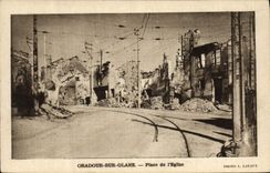 Vintage Postcard Militaria Oradour on Gleans Place of the Church