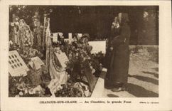 Vintage Postcard Militaria Oradour on Gleans With the cemetery the large pit
