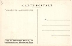 Vintage Postcard Militaria Oradour on Gleans With the cemetery the large pit