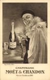 Vintage Postcard Folklore Wine Vineyard Grape harvest Champagne Moet and Chandon Pierrot