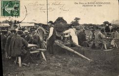 Vintage Postcard Folklore Wine Vineyard Grape harvest a fair in Lower Normandy Tasting of cider SIGNAL
