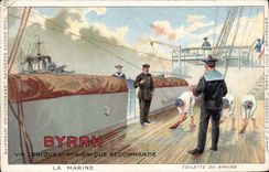 Vintage Postcard Byrrh Publicity the navy Toilet of the ship Boat Sailors