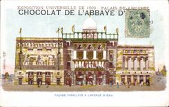 Vintage Postcard Publicite Chocolate of the parallel Frontage Abbey has the avenue of Iena World Fair of 1900 Palates of Egypt Egypt