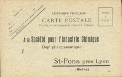 Vintage Postcard Publicity Company for chemical industry St sea-green Fons Lyon