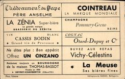 Vintage Postcard interior Publicity Pascal Terrasse Cointreau the Meuse Cinzano Vuchy Celestins Bodin Blackcurrant Zenia Pommey Greno Anselme Thomas Bassot