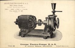 Vintage Postcard Publicite Groups electro pump HAG Avenue Melanie Bellevue