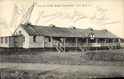 Vintage Postcard Publicite Photographs Deleury Beach Treport the camp Anglo Canadian YMCA