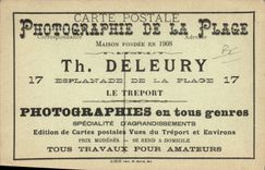 Vintage Postcard Publicite Photographs Deleury Beach Treport the camp Anglo Canadian YMCA