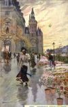 CPA Paris Illustrateur Conciergerie Marche aux fleurs 
