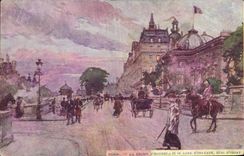 CPA Paris Illustrateur La Legion d'honneur et la Gare d'Orleans Quai d'Orsay 