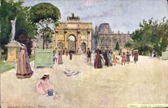 CPA Paris Illustrateur Cour du Carrousel 