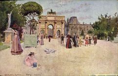 CPA Paris Illustrateur Cour du Carrousel 