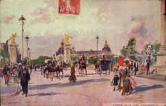 CPA Paris Illustrateur Le pont Alexandre III 