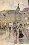 CPA Paris Illustrateur Le pont du Carrousel 