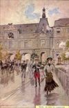 CPA Paris Illustrateur Le pont du Carrousel 