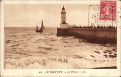 Vintage Postcard Headlight Treport the headlight