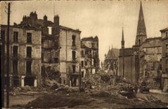 Modern Postcard Militaria Nantes after the bombardments the Brittany place towards the street Grepin
