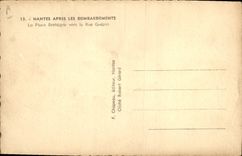 Modern Postcard Militaria Nantes after the bombardments the Brittany place towards the street Grepin