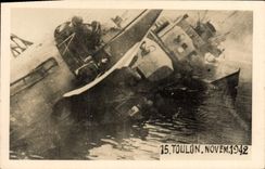 Modern Postcard Militaria Toulon November 1942 Warships